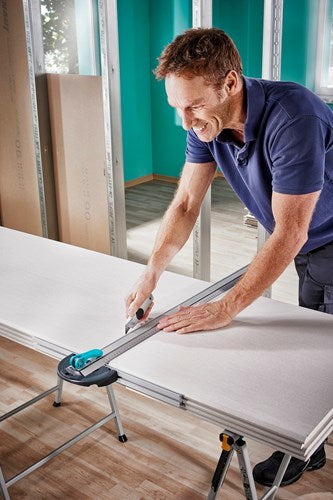 Wolfcraft - gipssnijder - t-rail met parallelsnijder voor gips - 4008000