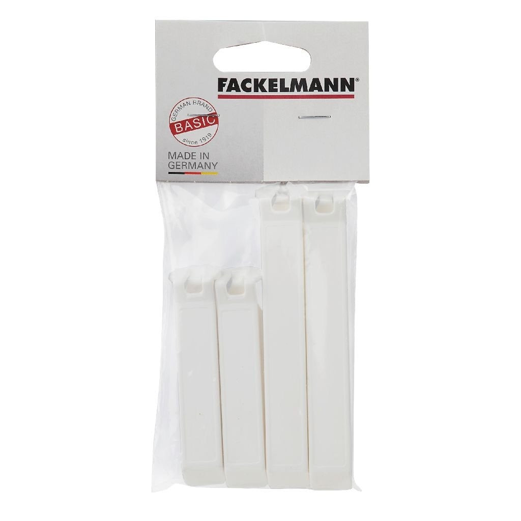 Fackelmann fackelmann basic vershoudklem 11 en 8 cm wit 4 stuks