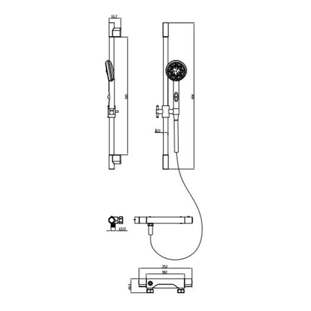 SCHÜTTE SCHÜTTE Douchestangset AQUA 2 SAVE chroomkleurig