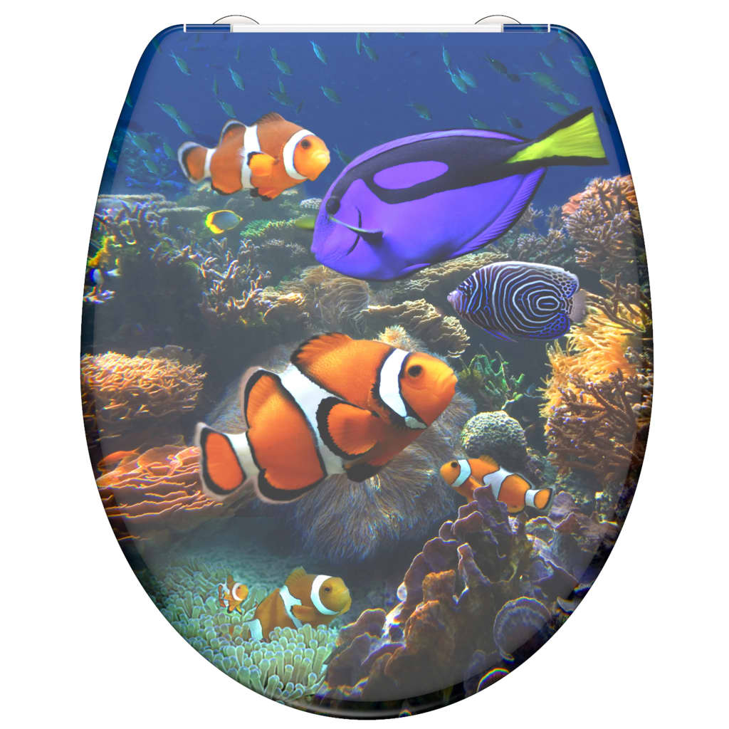 Schütte schütte toiletbril met soft-close sea life duroplast met print