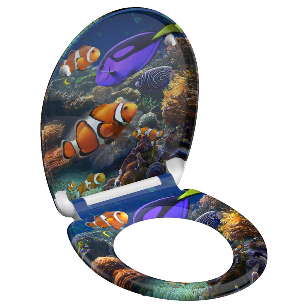 Schütte schütte toiletbril met soft-close sea life duroplast met print