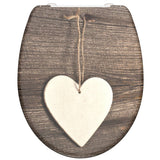 Schütte schütte toiletbril met soft-close wood heart duroplast met print