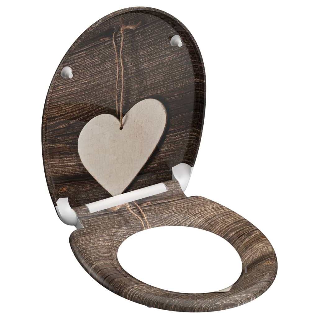 SCHÜTTE SCHÜTTE Toiletbril met soft-close WOOD HEART duroplast met print