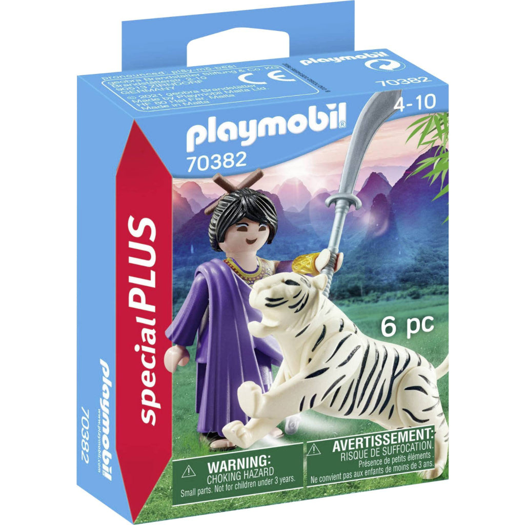 PlayMobil Spezials asiatesch Fighter mat Tiger 70382