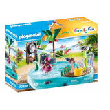 PlayMobil Familjor Spaass schwammen Pool mat Waasserplash 70610