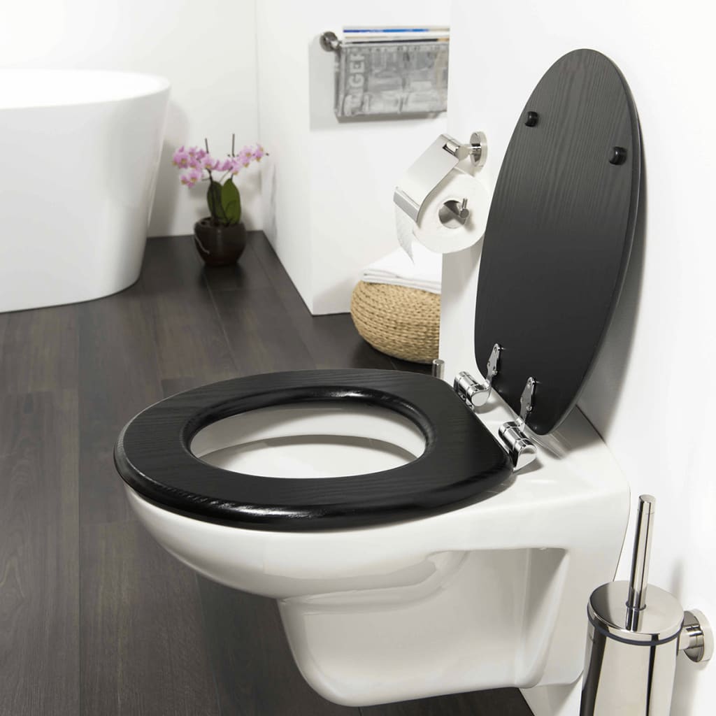 Tiger tiger soft-close toiletbril blackwash mdf zwart 252030746