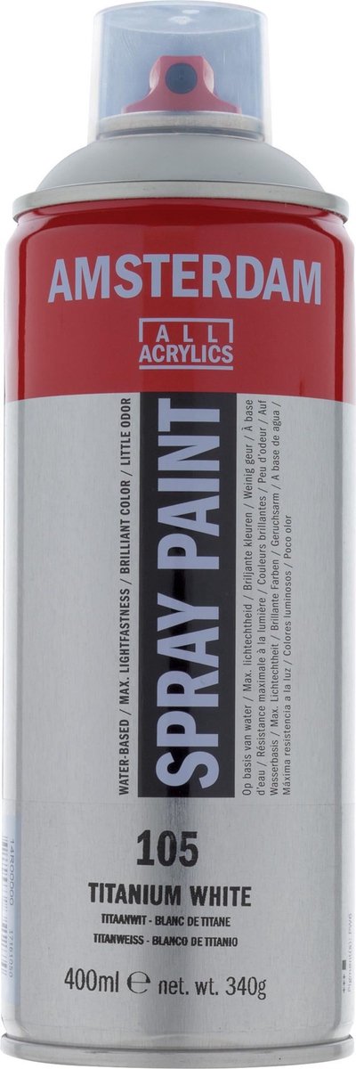 Amsterdam spuitbusverf - spraypaint - #105 - titaanwit - - 400ml