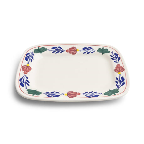 Boerenbont plateau 25x18cm aardewerk doos a 2 stuks