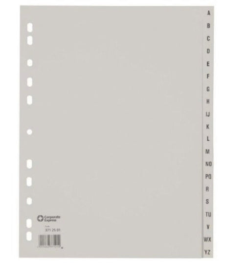 Ahrend ofc-tab1 tabbladen a4 a - z grijs set 20 stuks