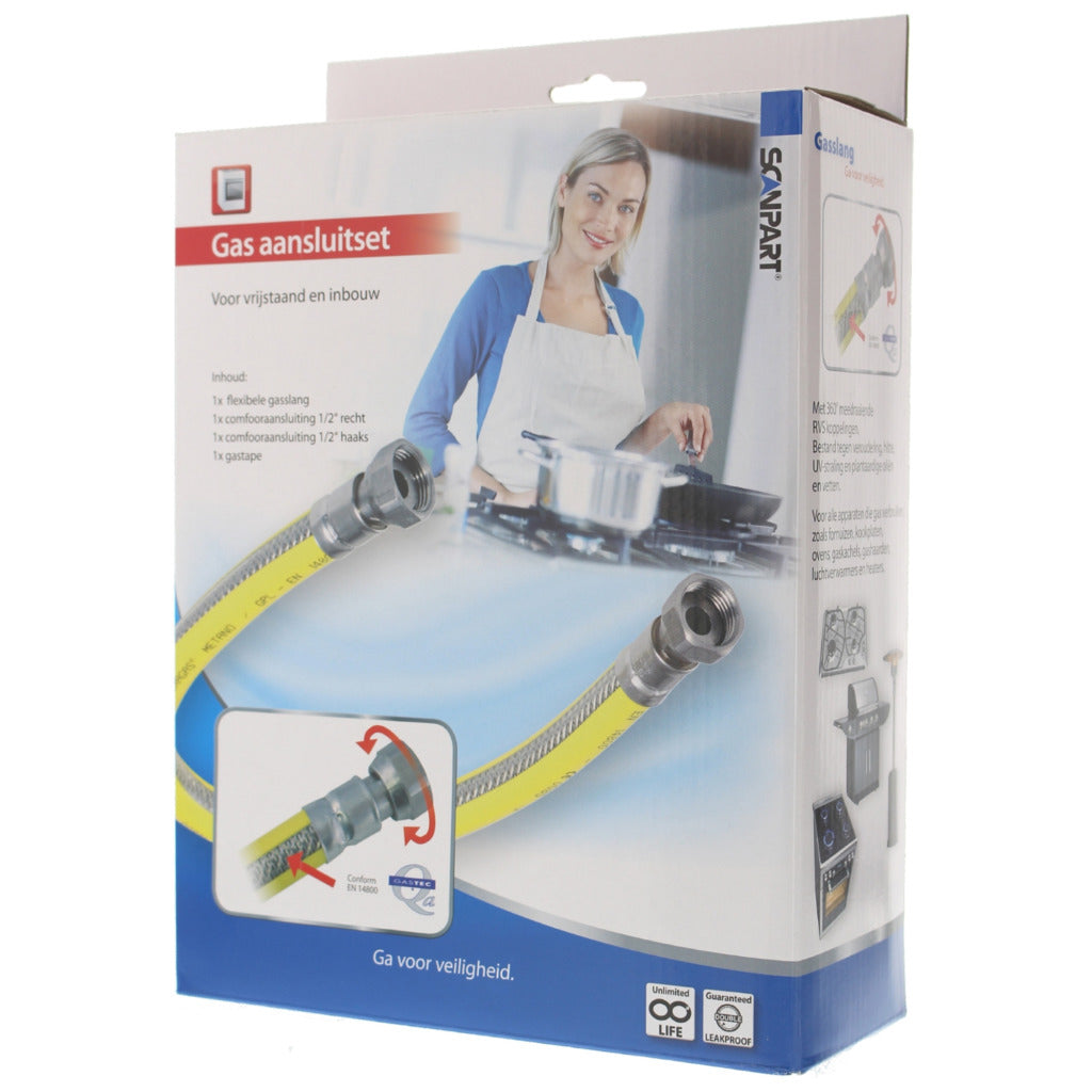 Scanpart scanpart gas aansluit set rvs-flexibele 125cm