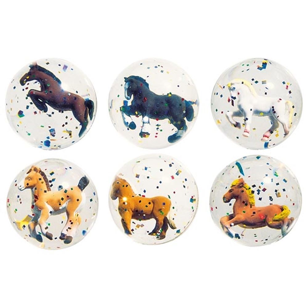 Stuiterende bal - 3d paarden. 4,9 cm. 6