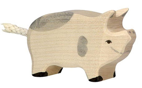 Holztiger varken, gevlekt. 6,5 cm.