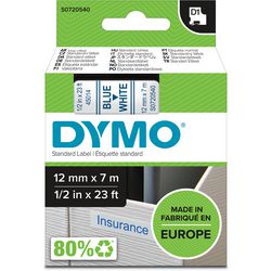 Tapes dymo d1 polyester 12mmx7m blauw-wit glanzend