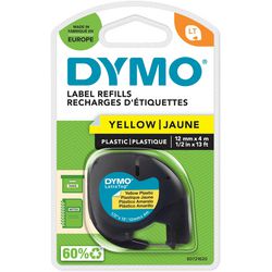 Labels letratag dymo plastic 12x4mm geel