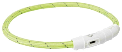 Trixie lichtgevende halsband hond flash usb tpu nylon groen