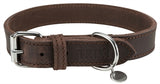 Trixie Halsband hond rustic vetleer donkerbruin