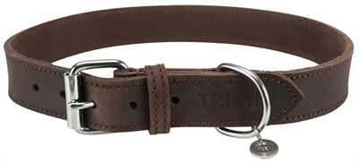 Trixie Halsband hond rustic vetleer donkerbruin