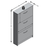 FMD FMD Schoenenkast met 3 kantelende vakken wit