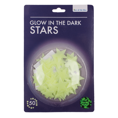 Glow in the dark sterren. 50 deilg op bl