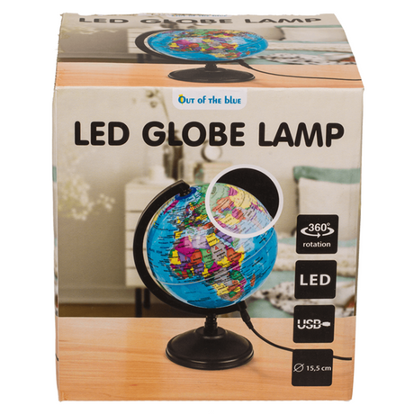 Tafellamp met led, wereldbol. hoogte ca.