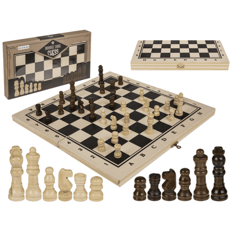 Houten bordspel, schaken. 34x34 cm.