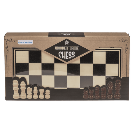 Houten bordspel, schaken. 34x34 cm.