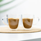 HI HI Cappuccinoglazenset 2-delig 270 ml transparant