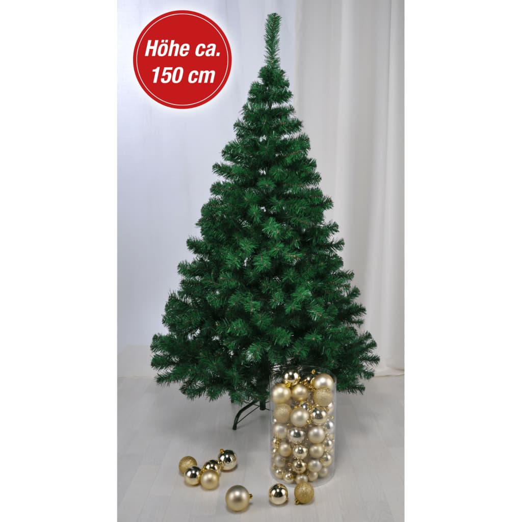 HI HI Kerstboom met metalen standaard 150 cm groen