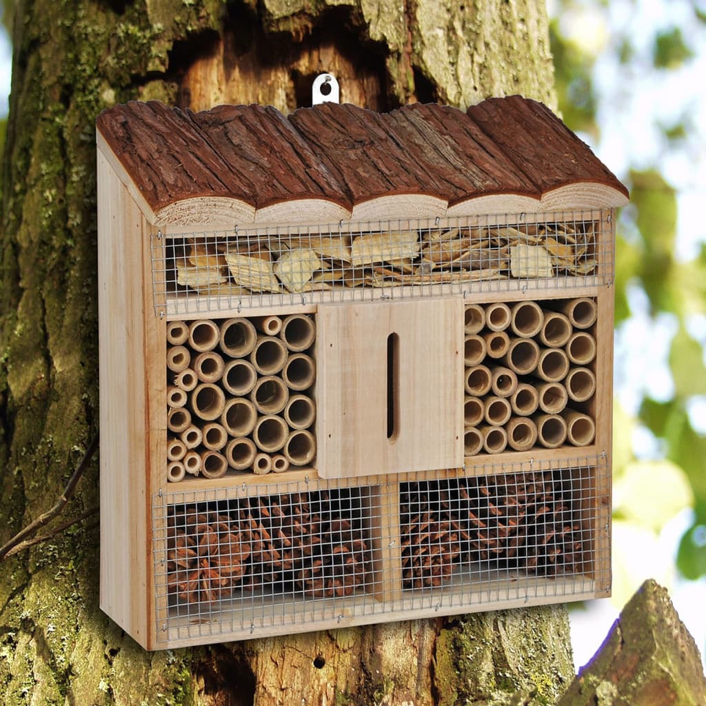 HI HI Insectenhotel 30x9,5x30 cm hout naturel