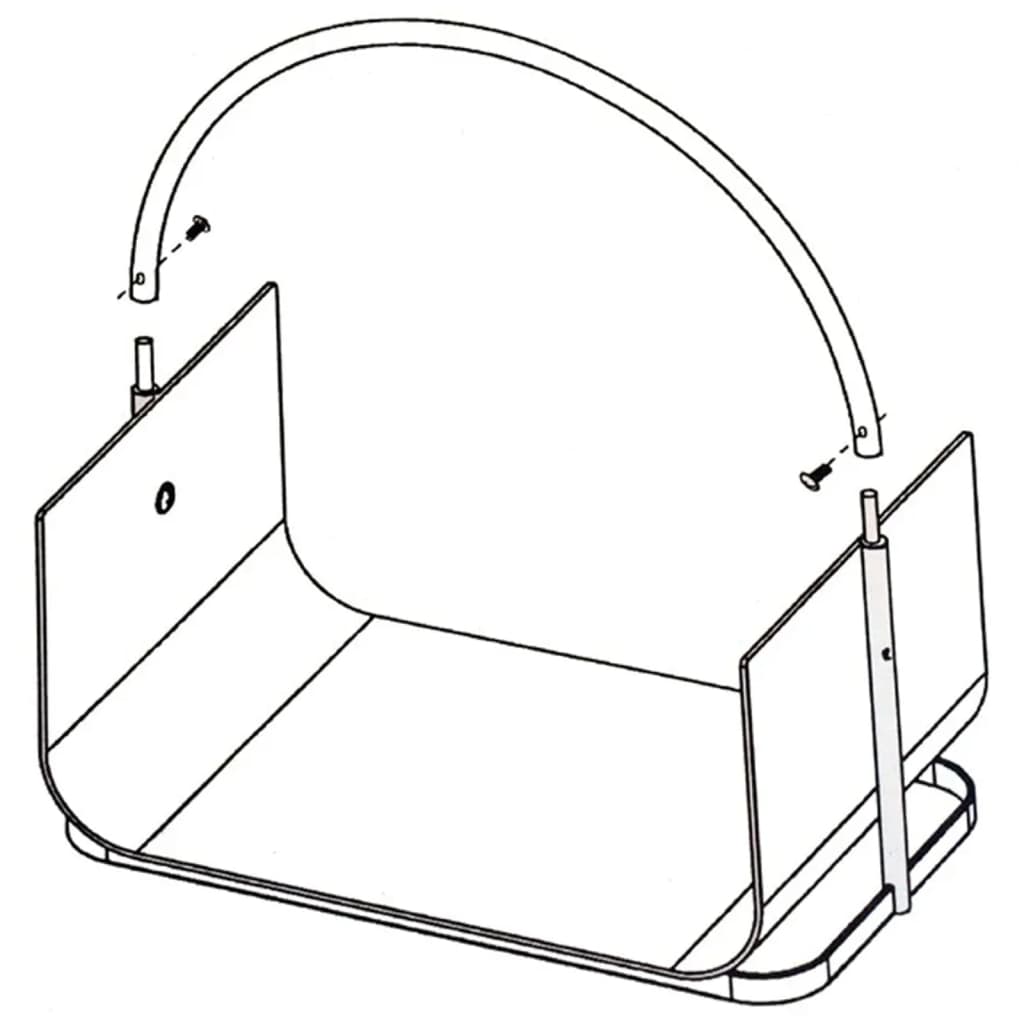 Hi brandhouthouder 40,5x30x47 cm zilverkleurig