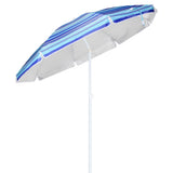 Hi strandparasol 200 cm gestreept blauw