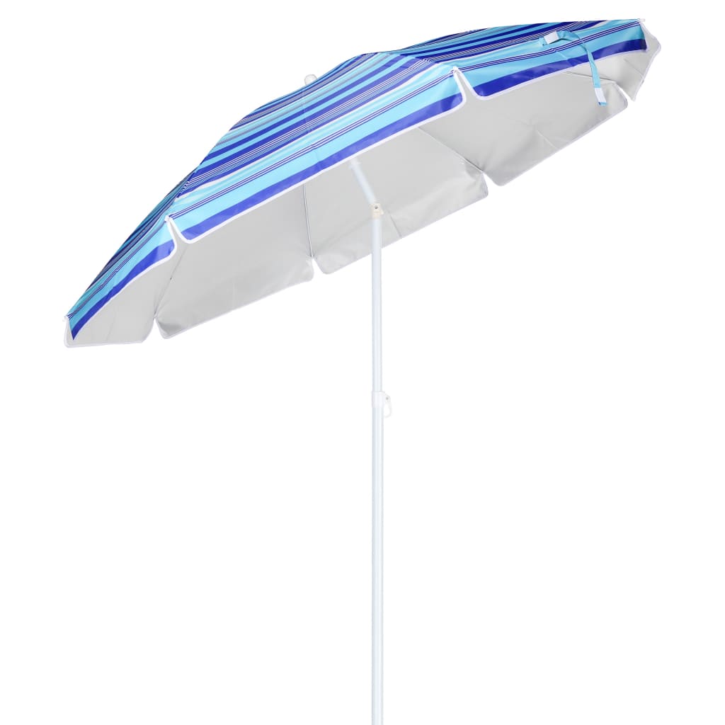 Hi hi strandparasol 200 cm gestreept blauw