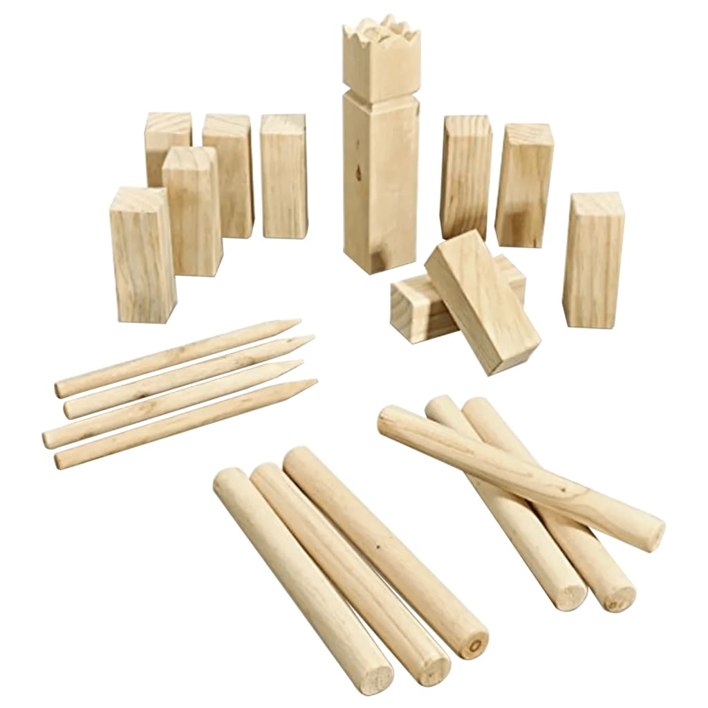 Hi houten kubb-spel