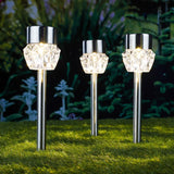 HI HI Padverlichting solar LED 3 st kristal