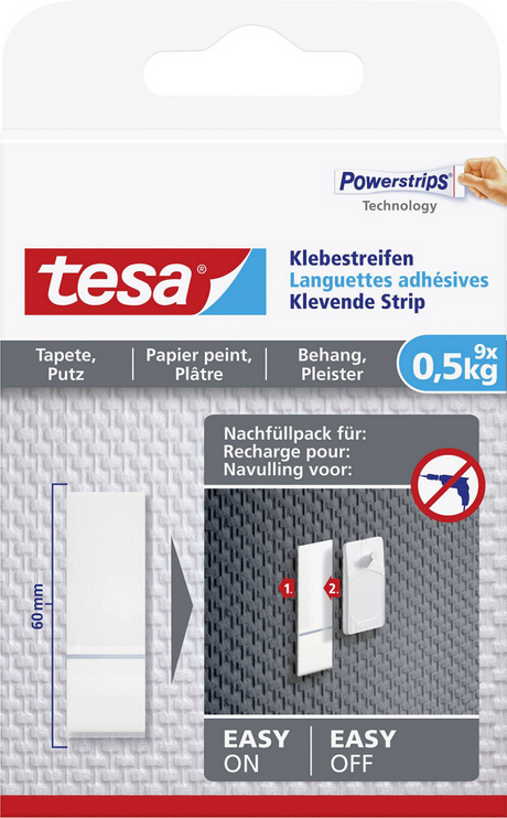 Tesa klevende strip voor behang en pleister