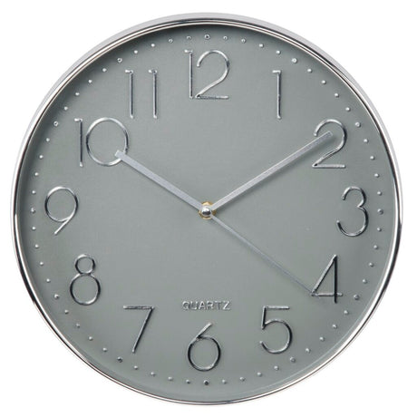 Hama wandklok elegance ø 30 cm geluidsarm zilver grijs