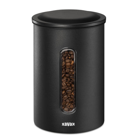 Xavax koffieblik voor 1,3 kg bonen of 1,5 kg poeder, luchtdicht, aromadicht, zw