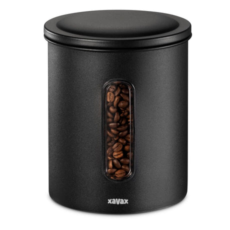 Xavax koffieblik voor 500 g bonen of 700 g poeder, luchtdicht, aromadicht, zw