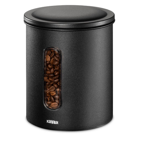Xavax koffieblik voor 500 g bonen of 700 g poeder, luchtdicht, aromadicht, zw