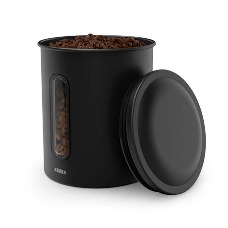 Xavax koffieblik voor 500 g bonen of 700 g poeder, luchtdicht, aromadicht, zw