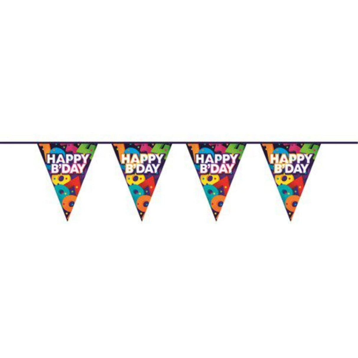 Haza vlaggenlijn happy birthday 10m