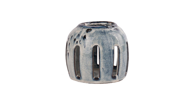 Lantern ceramic vils d16 h14cm blue
