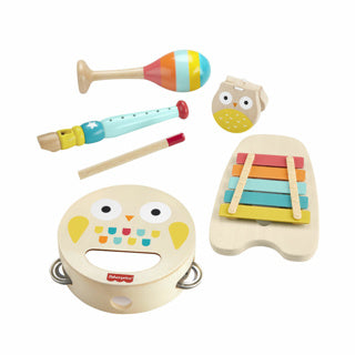 Mattel fisher price houten speelgoed muziek instrumenten cadeau set