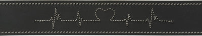 Trixie halsband hond rustic vetleer heartbeat zwart