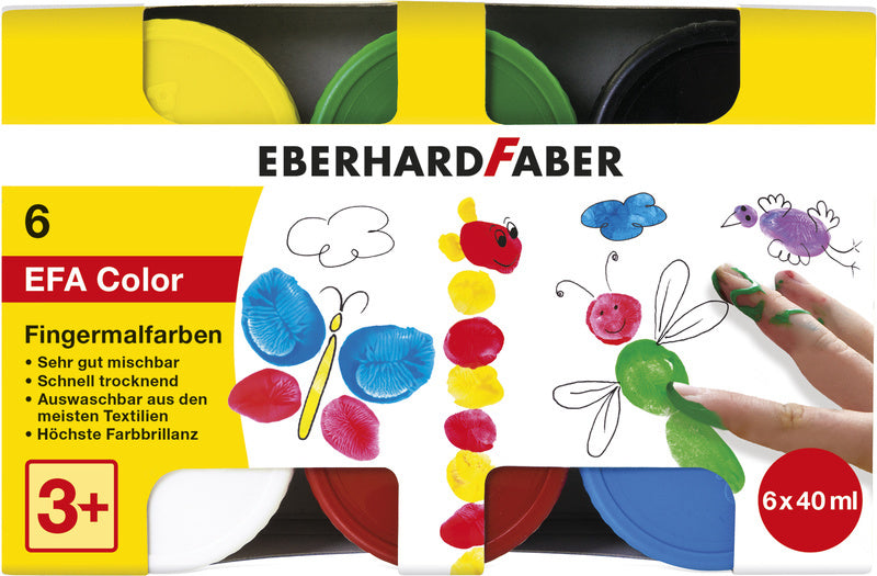 Eberhard faber eberhard faber ef-578606 vingerverf 6 kleuren 6x40ml