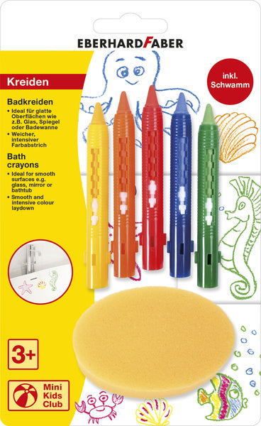 Eberhard faber ef-524105 badkrijtjes met spons 5 stuks