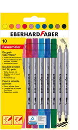 Eberhard faber eberhard faber ef-550010 viltstiften duo 0,8+1-3mm assorti etui à 10stuks