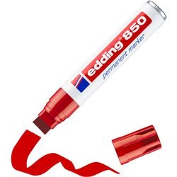Edding 850 permanent marker - rood - 1 stift - beitel punt5-16 mm - water en wrijfvast - voor karton, kunststof, hout, metaal, etc. - alcohol markers voor volwassenen