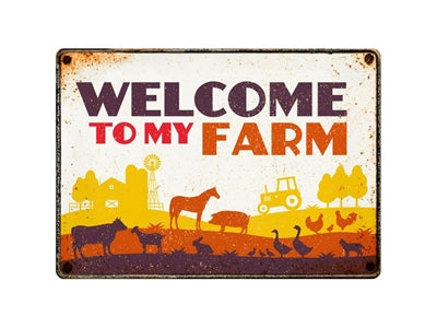 Plenty gifts Waakbord blik welcome to my farm