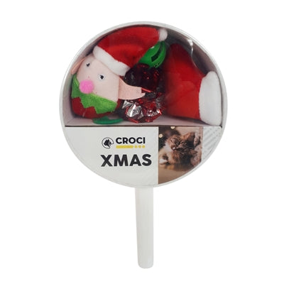 Croci Xmas cat lolly met speelgoed